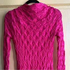 Vibrant Pink Textured Knit Dress